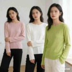 Clearance Bulk Women's Ribbed Casual Crew Neck Long Sleeve T-Shirts, Sizes M-3XL, 124 Pieces, Independent Packaging With Hang Tags - Image 1