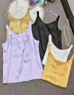 Bulk Wholesale V-Neck Silk Satin Camisole Tank Tops - Multiple Colors, Total 3959 Pieces - Image 4
