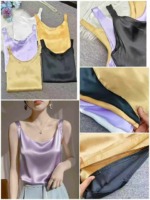 Bulk Wholesale V-Neck Silk Satin Camisole Tank Tops - Multiple Colors, Total 3959 Pieces - Image 3