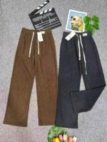 1000 Pieces Women's Chenille High Waist Wide Leg Straight Casual Fall Winter Pants - Image 5