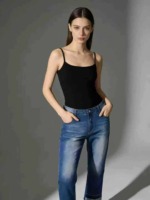 New Design Stretch Washed Blue Women's Jeans, 390 Pieces, Sizes S-XL, Bulk Stock Wholesale - Image 1