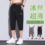 Men's Summer Thin Ice Silk Loose Quick Dry 3/4 Casual Sports Shorts, 2 Colors, M-5XL, Around 12700 Pieces Bulk Stock - Image 2