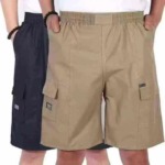 2000 Pcs Men's 5-inch Cargo Shorts, Loose Elastic Waist Casual Shorts for Middle-aged & Elderly Men Wholesale Stock Lots - Image 1