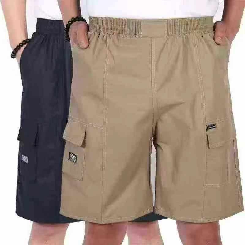 2000 Pcs Men's 5-inch Cargo Shorts, Loose Elastic Waist Casual Shorts for Middle-aged & Elderly Men Wholesale Stock Lots - Image 1