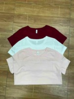 1680 Pieces Women's Solid Plain 100% Cotton T-Shirts, Individual Packing Bulk Clearance Wholesale - Image 4