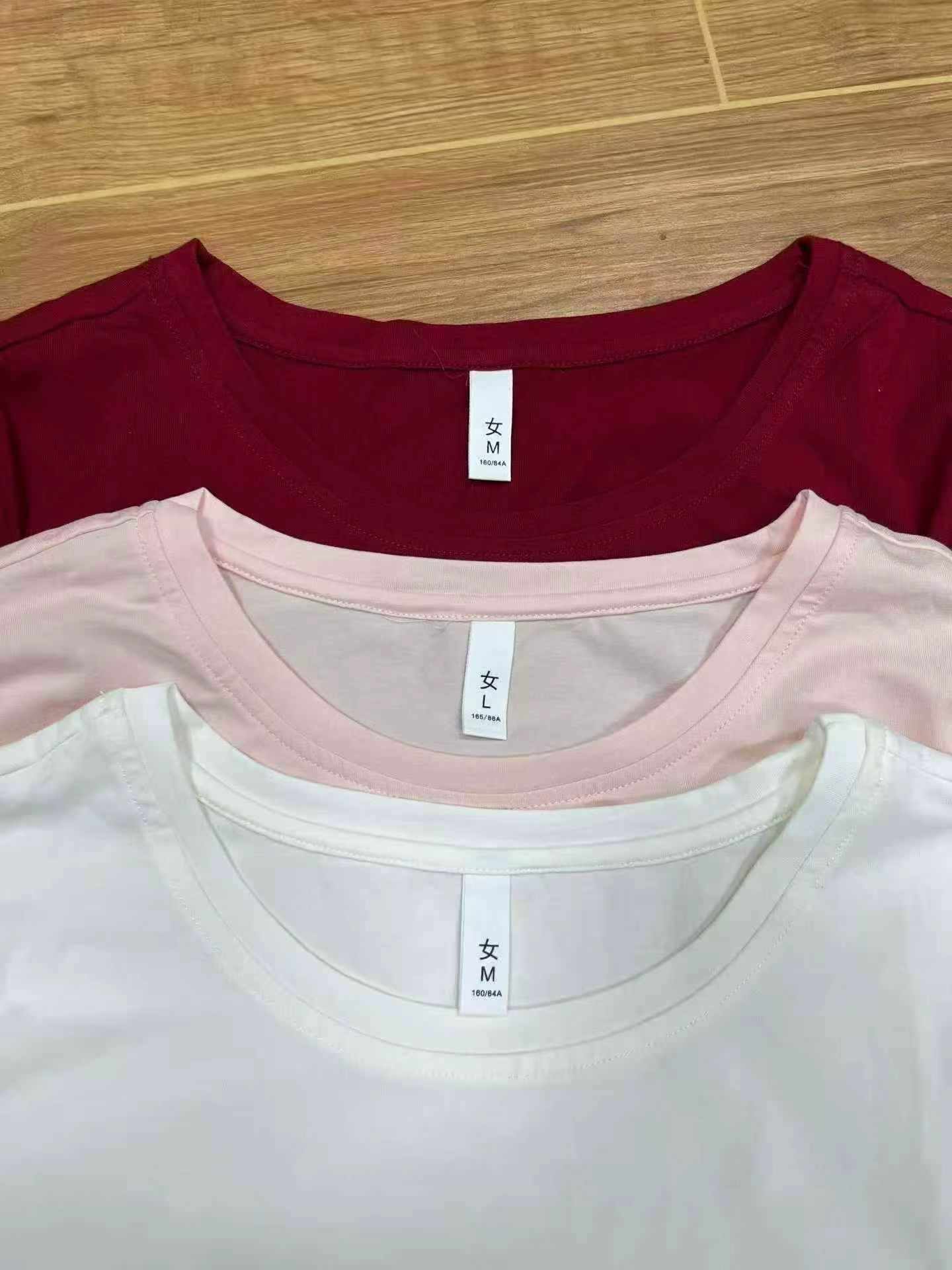 1680 Pieces Women's Solid Plain 100% Cotton T-Shirts, Individual Packing Bulk Clearance Wholesale - Image 2