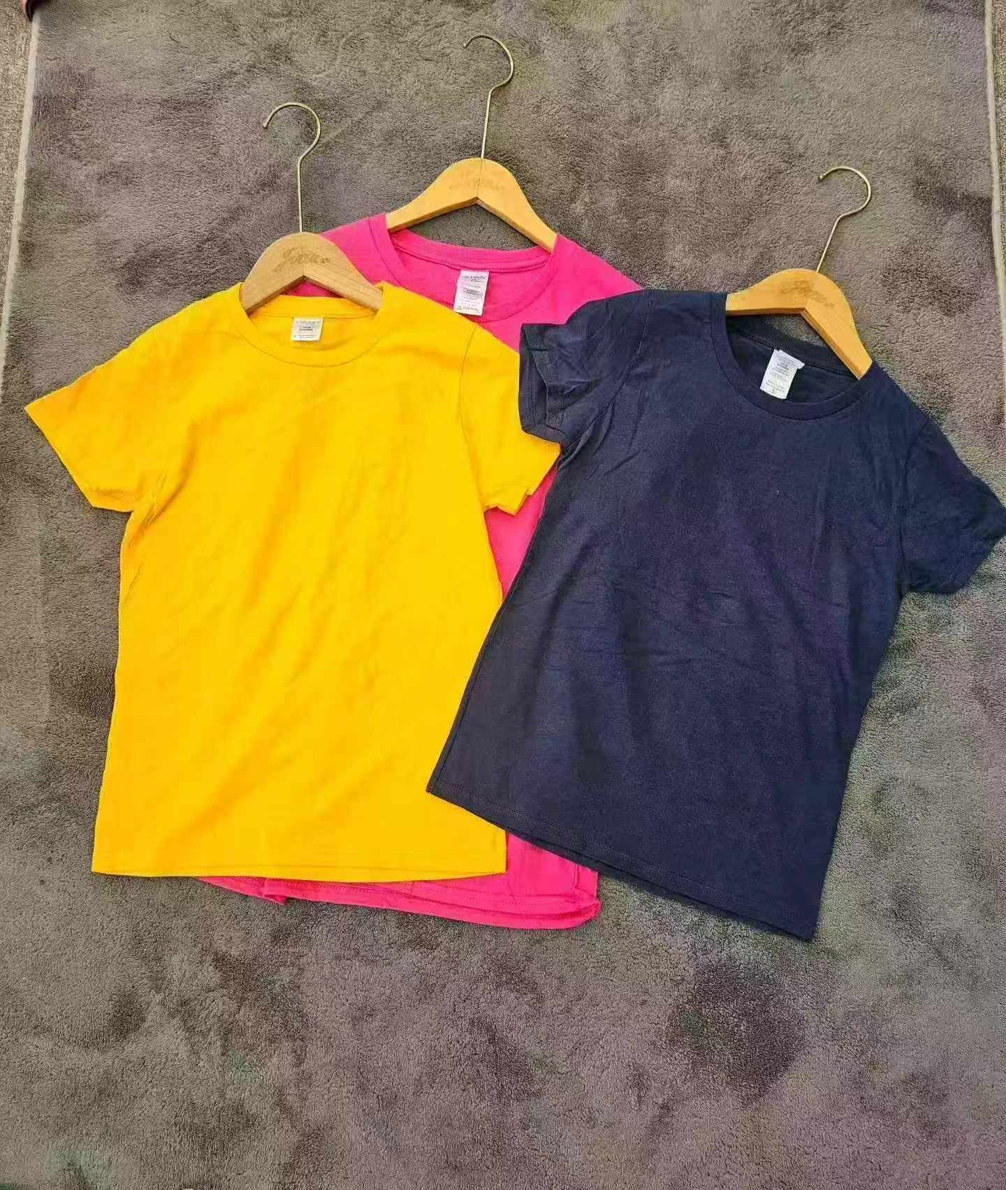 Over 3000 Pieces Plain Solid Pure Cotton Short Sleeve T-Shirts Stock Lot Bulk Wholesale - Image 1