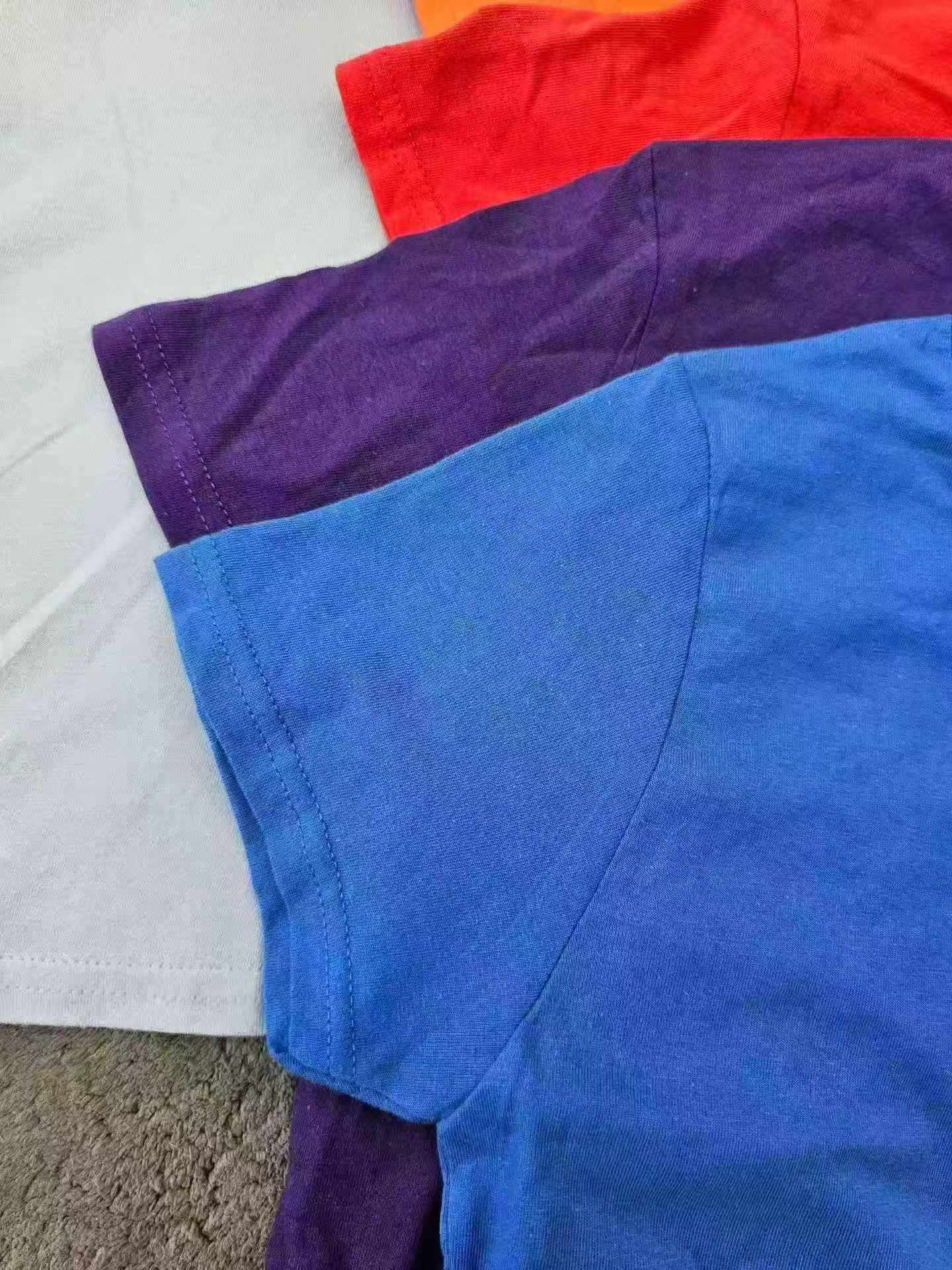 Over 3000 Pieces Plain Solid Pure Cotton Short Sleeve T-Shirts Stock Lot Bulk Wholesale - Image 2
