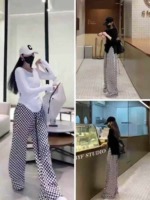 Bulk Wholesale Checkered Straight Leg Pants - 220 Pieces, One Size, 2 Patterns, Individual Packaging - Image 1