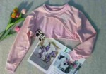 280 Pieces Cropped Cotton Women's Hoodie, New Design Fish Scale Fabric Trendy Crop Top - Image 5