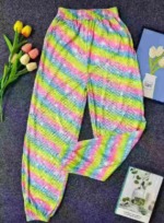 192 Pieces Girls Summer Colored Ice Silk Quick Dry Casual Cuffed Elastic Waist Pants, Sizes 100-170 Bulk Stock - Image 7