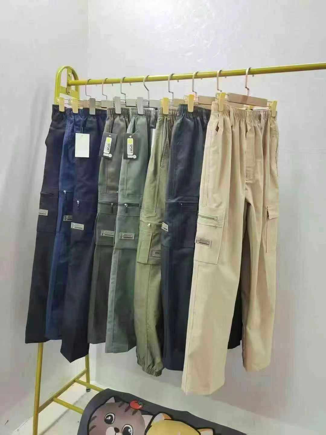 3000 Pieces Elastic Waist Beltable Straight Leg Cargo Pants, Individual Pack, Sizes XL XXL XXXL Bulk Clearance Wholesale - Image 1