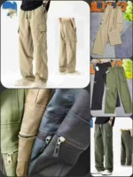 3000 Pieces Elastic Waist Beltable Straight Leg Cargo Pants, Individual Pack, Sizes XL XXL XXXL Bulk Clearance Wholesale - Image 7