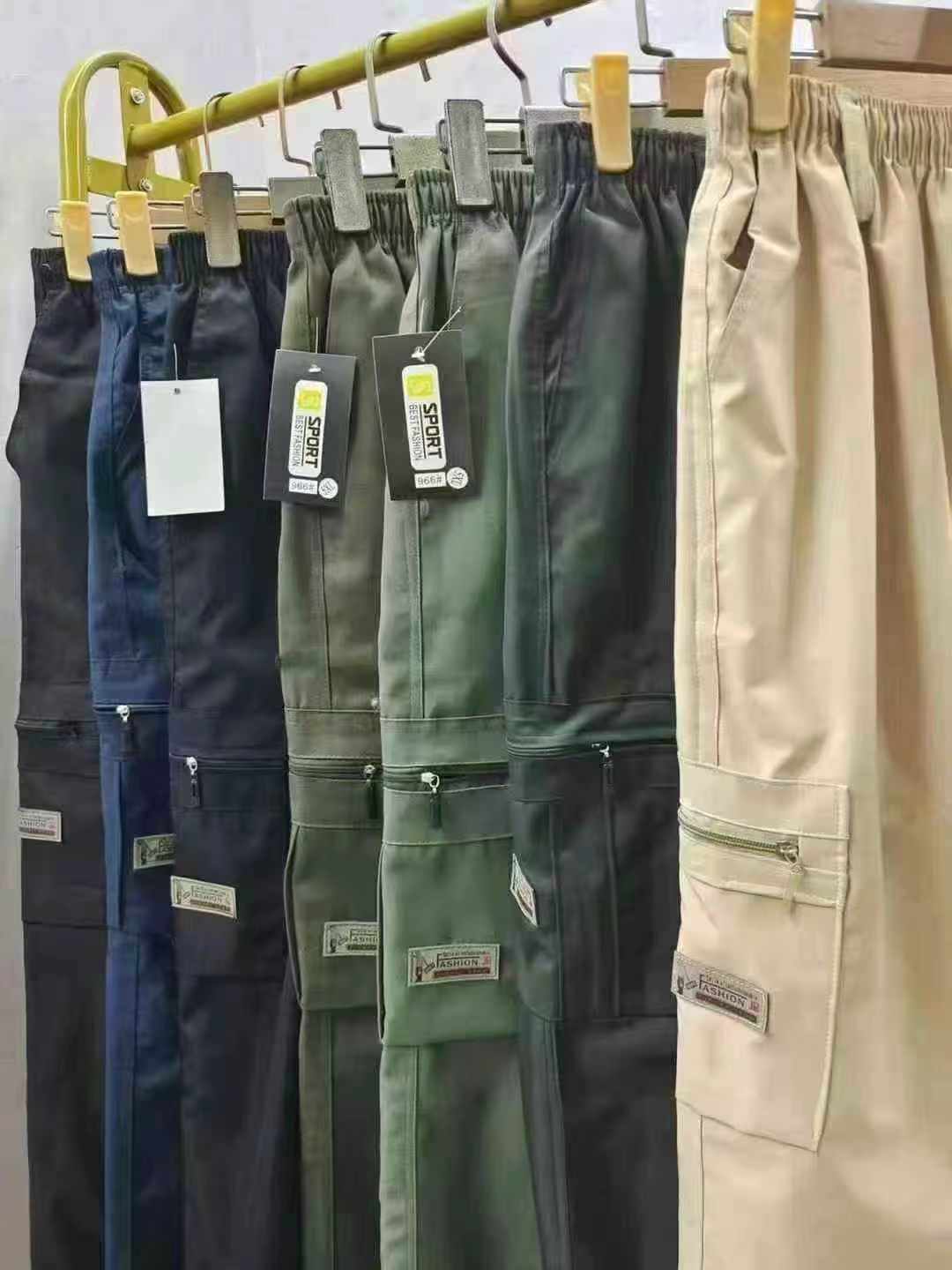 3000 Pieces Elastic Waist Beltable Straight Leg Cargo Pants, Individual Pack, Sizes XL XXL XXXL Bulk Clearance Wholesale - Image 2