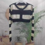 Approx 80 Pieces One Size Korean Style Color-blocked Classic Stripe Fashion Knit Cardigan - Image 7