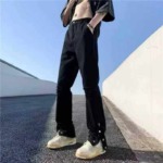 155 Pcs Summer Men's Black Ripped Jeans European American High Street Zipper Straight Wide Leg Floor-length Pants Bulk Stock - Image 8