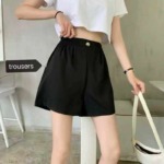 693 Pcs Women's 2026 Korean Style High Waist Loose Wide Leg Casual Suit Shorts - Image 8