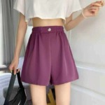 693 Pcs Women's 2026 Korean Style High Waist Loose Wide Leg Casual Suit Shorts - Image 7