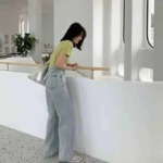 50 Pcs Women's American Vintage Washed Light Blue Loose Wide Leg Casual Jeans - Image 9