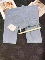 50 Pcs Women's American Vintage Washed Light Blue Loose Wide Leg Casual Jeans - Image 5
