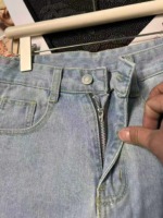 50 Pcs Women's American Vintage Washed Light Blue Loose Wide Leg Casual Jeans - Image 2