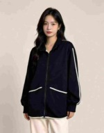 Clearance Around 120 Pcs Korean Style Autumn Winter Loose Fleece Zip Up Hoodies S-XL With Tags Individual Packing - Image 2