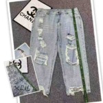 Summer New Branded Original American Style Loose Plus Size Ripped Jeans, 229 Pieces Bulk Stock Wholesale - Image 1