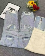 Summer New Branded Original American Style Loose Plus Size Ripped Jeans, 229 Pieces Bulk Stock Wholesale - Image 9