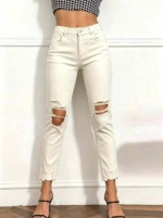 Summer New Branded Original American Style Loose Plus Size Ripped Jeans, 229 Pieces Bulk Stock Wholesale - Image 6