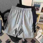 740 Pcs High Quality American Trendy Men's 3-Stripes Ice Silk Quick Dry Casual Sports 5-inch Shorts Bulk Clearance - Image 9