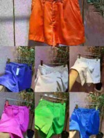 Clearance Shiny Imitation Silk High Waist Pleated Elegant Commuter Blazer Shorts, Total 43 Pieces, 9 Colors Available - Image 1