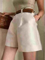 Clearance Shiny Imitation Silk High Waist Pleated Elegant Commuter Blazer Shorts, Total 43 Pieces, 9 Colors Available - Image 6