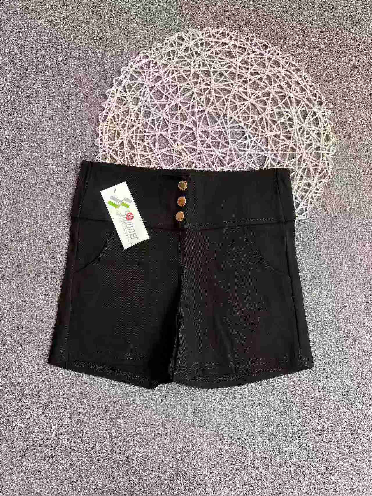 About 1050 Pcs Women's High Waist Stretchy Skinny Shorts, Mostly Black Sizes S-4XL Individually Packed Bulk Stock - Image 2