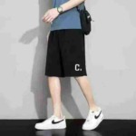 8000 Pcs New Men's Casual Athletic 5-inch Shorts, Zipper Pockets Embroidered, Internal Drawstring, One Size Fits Within 90kg - Image 1