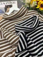 New Winter Colorblock Striped Loose Large Fit High Neck Sweater | Approx 80 Pieces | Bulk Clearance - Image 8