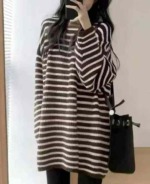 New Winter Colorblock Striped Loose Large Fit High Neck Sweater | Approx 80 Pieces | Bulk Clearance - Image 7