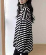 New Winter Colorblock Striped Loose Large Fit High Neck Sweater | Approx 80 Pieces | Bulk Clearance - Image 6