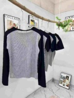 1230 Pieces Clearance Women's Slim Fit Cropped Colorblock Letter Long & Short Sleeve T-Shirt Stock Wholesale - Image 5