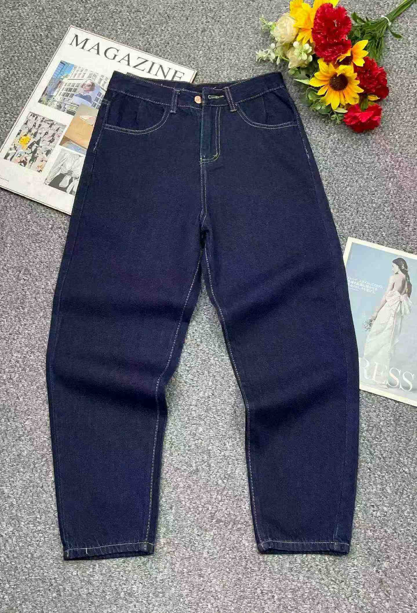 Vintage Dark Blue Plus Size Harem Dad Denim Jeans, Around 180 Pcs Bulk Clearance - Image 1