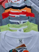 About 1100 Pcs Unisex Trendy Brand Heavyweight Short Sleeve T-Shirts, Bulk Clearance 13.8 CNY Per Piece - Image 3