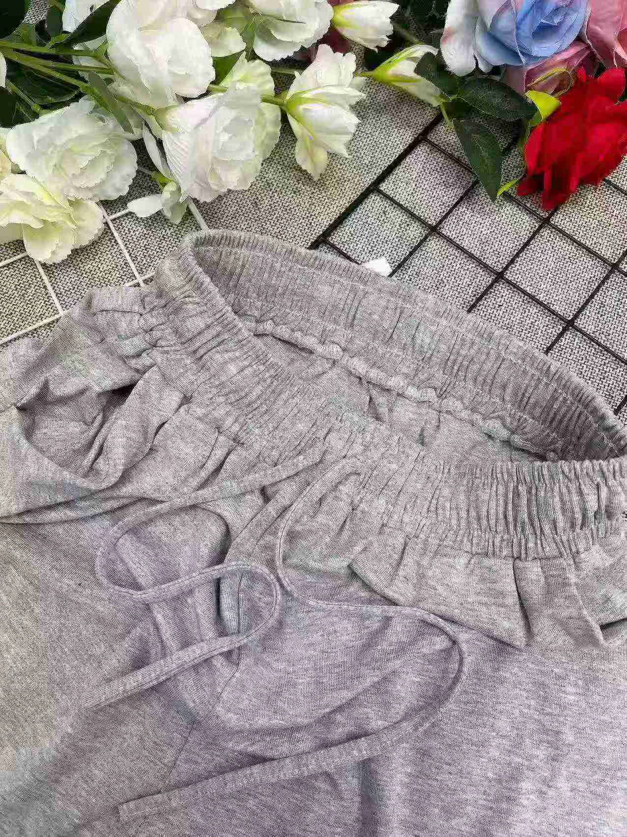 991 Pieces Summer Thin High Waist Loose Straight Gray Sports Pants Stock Clearance - Image 1