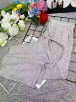 991 Pieces Summer Thin High Waist Loose Straight Gray Sports Pants Stock Clearance - Image 9