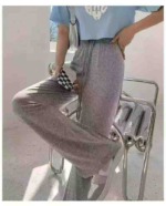 991 Pieces Summer Thin High Waist Loose Straight Gray Sports Pants Stock Clearance - Image 7