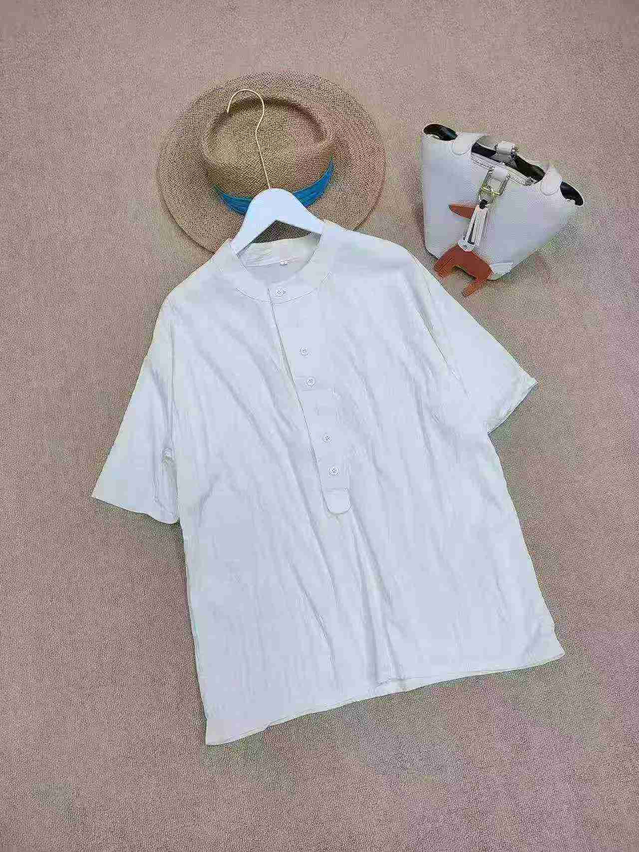 Clearance Sale 202 Pieces Summer Elegant Casual Cuffed Short Sleeve Blouse Tops - Image 2