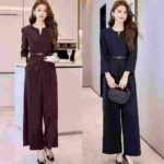 High-end Elegant Women's 2-Piece Blazer & Wide Leg Pants Suit, 3 Colors, S-4XL, 1100 Sets, Factory Original Packing - Image 4