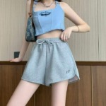 New Summer Casual Loose Drawstring High Waist Cotton Sports Shorts, 3 Colors, Sizes M-2XL, 620 Pieces Bulk Stock Wholesale - Image 5