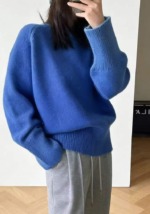 110 Pieces Autumn Winter Thickened Core Spun Yarn Loose Drop Shoulder Crew Neck Sweaters Stock Clearance - Image 7