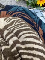 140 Pcs Spring Autumn Lazy Zebra Pattern Loose Drop Shoulder Jacquard Polar Fleece Pullover Sweater Stock Wholesale - Image 2