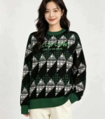Autumn Winter New European Style Letter Jacquard Thickened Unisex Crewneck Pullover Sweater 190PCS - Image 3