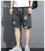 New Summer Men's Elastic Waist Ripped Denim Shorts | 1080 Pcs Bulk Stock Wholesale Export - Image 7